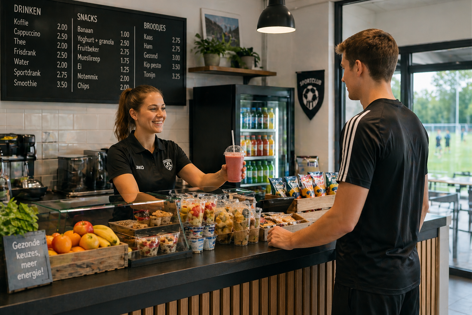 Sportkantine met gezonde producten